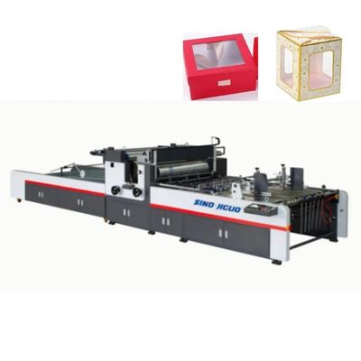 Mesin Penambal Jendela Kotak Karton E-Flute 100 × 100mm Folder Gluer Otomatis