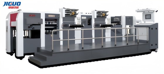 Double Unit Otomatis Hot Foil Stamping Mesin Hot Embossing Dan Die-Cutting Dan Stripping Untuk Packing Paper Dan Puzzle