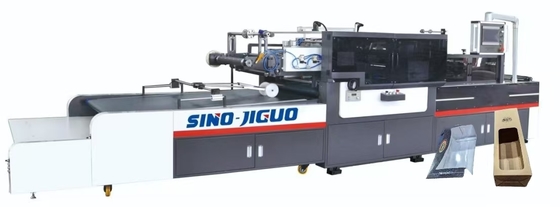 Mesin Jendela Pemotong Sudut dan Penekanan Garis Cerdas Servo Penuh JIGUO TC-1250Q, Ketebalan Lembaran Film (mm)：0.03-0.3mm，Kecepatan Kerja Maks. Pemotongan V：15000+ s/j (Pekerjaan pemotongan & penekukan sudut)