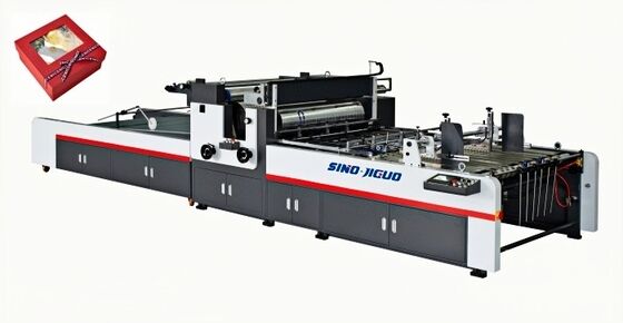 Automatic Window Patching Machine SINO JIGUO TC-1500A Untuk Corrugated & Cardboard. Ukuran: 6200×2300×1700mm